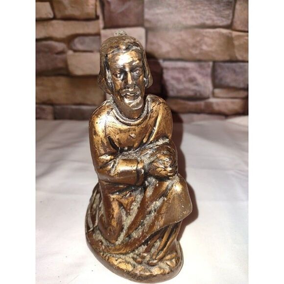 3 Piece Vintage German Wax Nativity Baby Jesus in Manger, Mary, Joseph - Picture 7 of 8